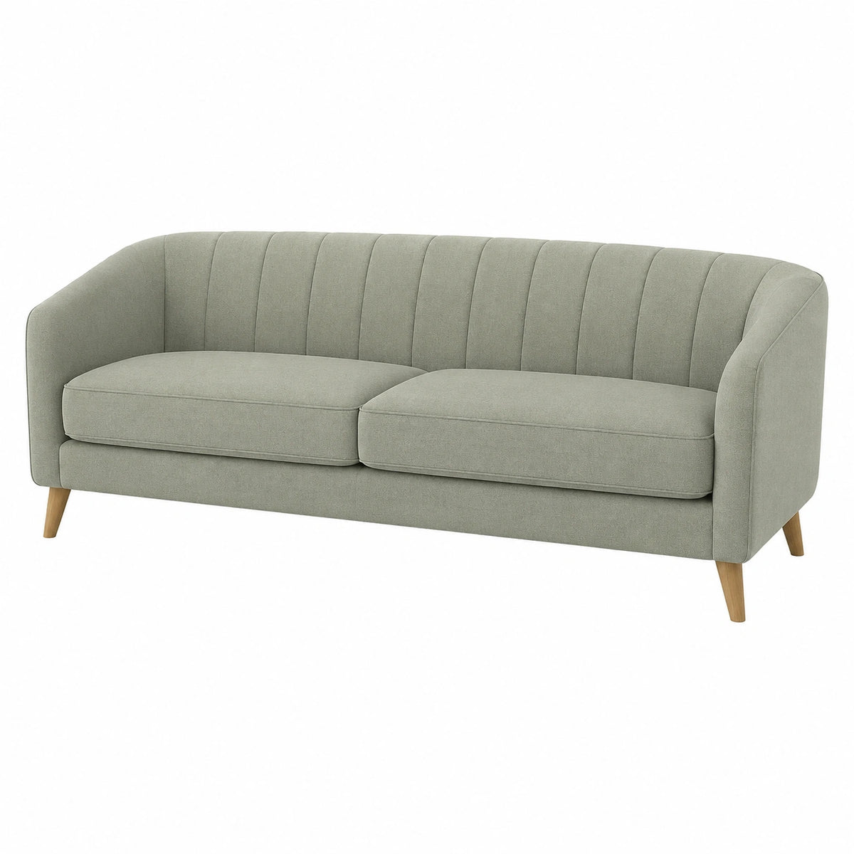 2-Sitzer Sofa 180 x 82 x 80 cm Stoffbezug Salbeigrün mit Holzfüßen