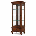 Vitrine 60 x 40 x 180 cm Holz Braun mit Glastür Klassisch