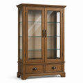 Vitrine 100 x 42 x 190 cm aus Holz und Glas in Braun im klassischen Stil