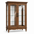 Vitrine 100 x 45 x 190 cm Holz Glas Braun klassischer Stil